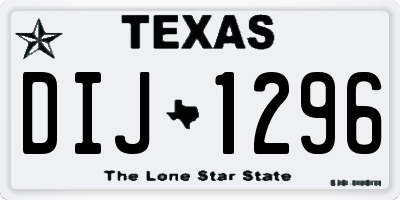TX license plate DIJ1296