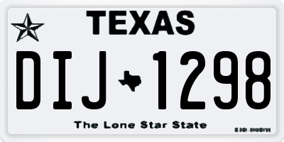 TX license plate DIJ1298