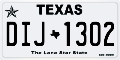 TX license plate DIJ1302
