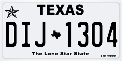 TX license plate DIJ1304