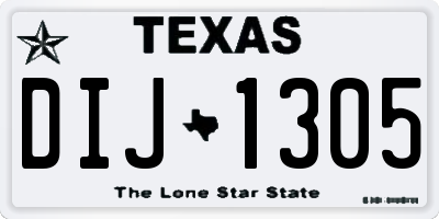 TX license plate DIJ1305