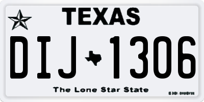 TX license plate DIJ1306