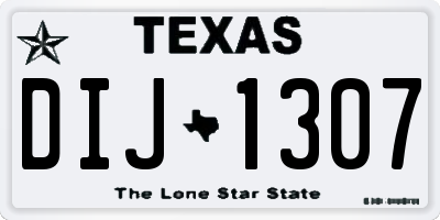 TX license plate DIJ1307