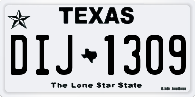 TX license plate DIJ1309
