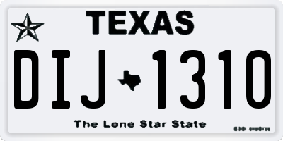 TX license plate DIJ1310