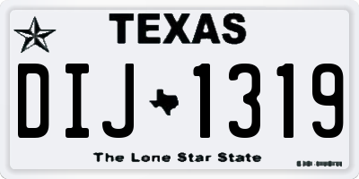 TX license plate DIJ1319