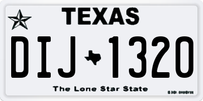 TX license plate DIJ1320