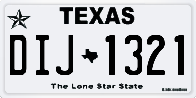 TX license plate DIJ1321