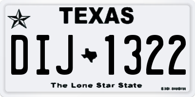 TX license plate DIJ1322