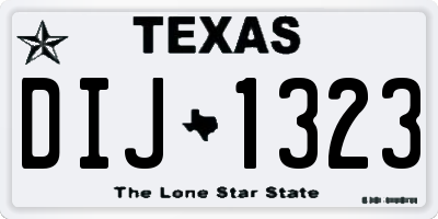 TX license plate DIJ1323