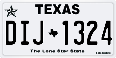TX license plate DIJ1324