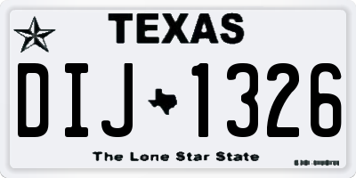 TX license plate DIJ1326