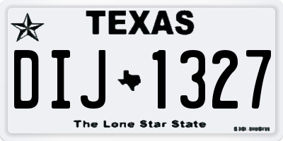 TX license plate DIJ1327