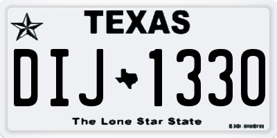 TX license plate DIJ1330