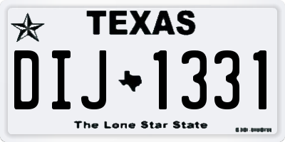 TX license plate DIJ1331