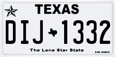 TX license plate DIJ1332