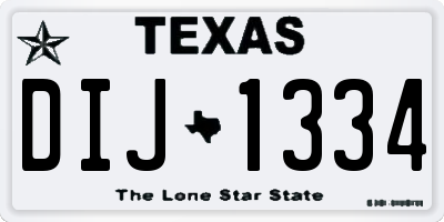 TX license plate DIJ1334