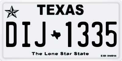 TX license plate DIJ1335
