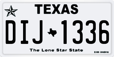 TX license plate DIJ1336