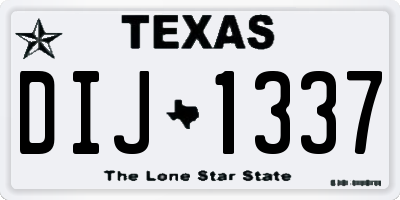 TX license plate DIJ1337