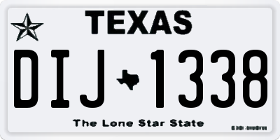 TX license plate DIJ1338