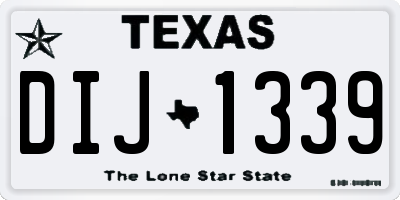 TX license plate DIJ1339