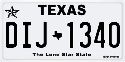 TX license plate DIJ1340