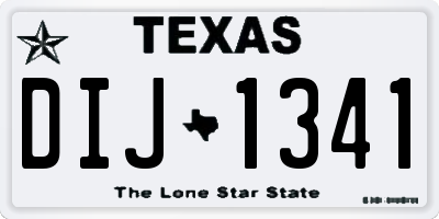TX license plate DIJ1341