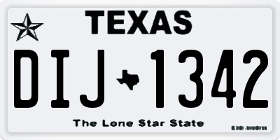 TX license plate DIJ1342