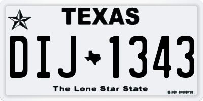 TX license plate DIJ1343