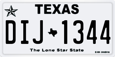 TX license plate DIJ1344