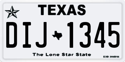 TX license plate DIJ1345