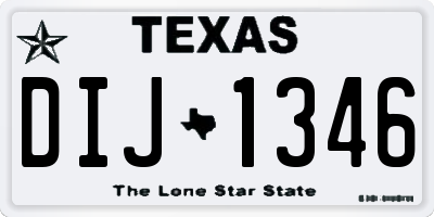 TX license plate DIJ1346