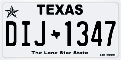 TX license plate DIJ1347