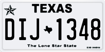 TX license plate DIJ1348