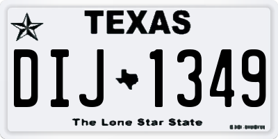 TX license plate DIJ1349