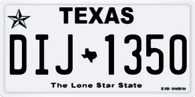 TX license plate DIJ1350
