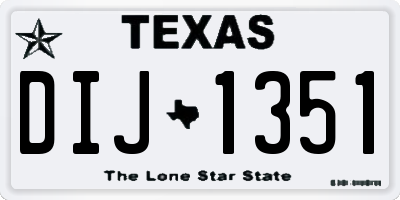 TX license plate DIJ1351