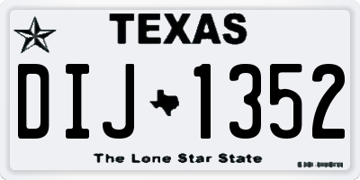 TX license plate DIJ1352