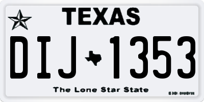 TX license plate DIJ1353