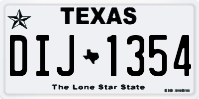 TX license plate DIJ1354