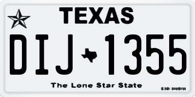 TX license plate DIJ1355