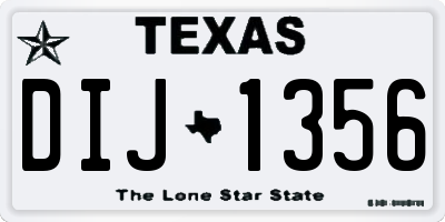 TX license plate DIJ1356