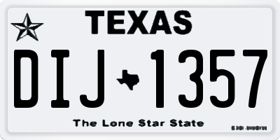 TX license plate DIJ1357