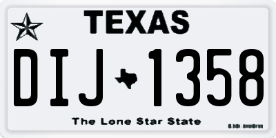 TX license plate DIJ1358