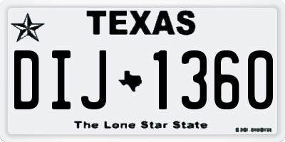 TX license plate DIJ1360