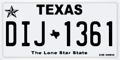 TX license plate DIJ1361