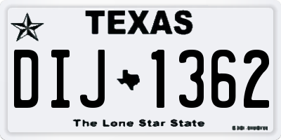TX license plate DIJ1362
