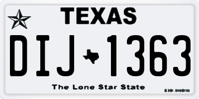 TX license plate DIJ1363