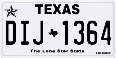 TX license plate DIJ1364